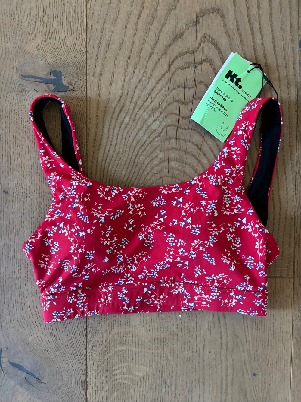 Knixteen Double Scoop Bikini Top, Poppy Petal, limited edition XXS